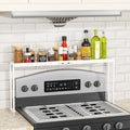 Stove Top Shelf for Curved Stove, Expandable Spice Rack Organizer