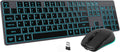 Backlit Wireless Keyboard and Mouse Combo - Quiet Rechargeable Set