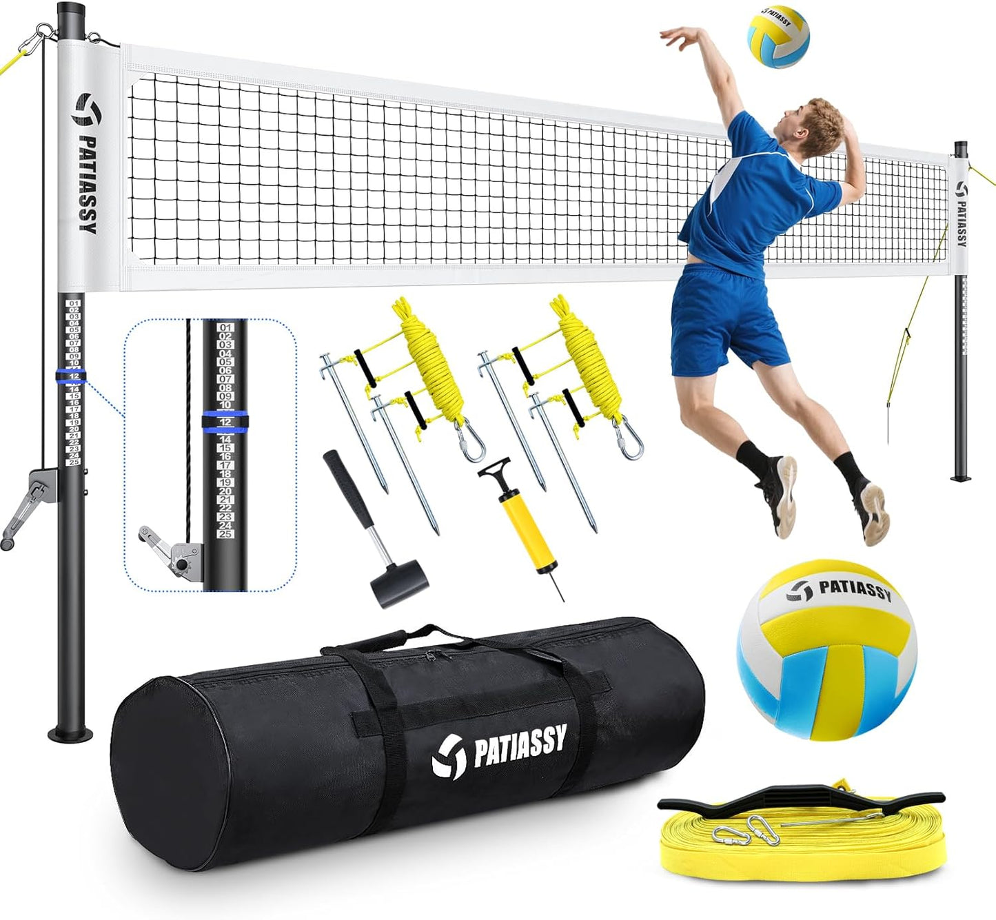 Portable Volleyball Net for Backyard with Adjustable Poles