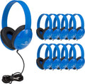 Kids Classroom Headphones Pack of 10 - Heavy-Duty, Padded Ear Cups