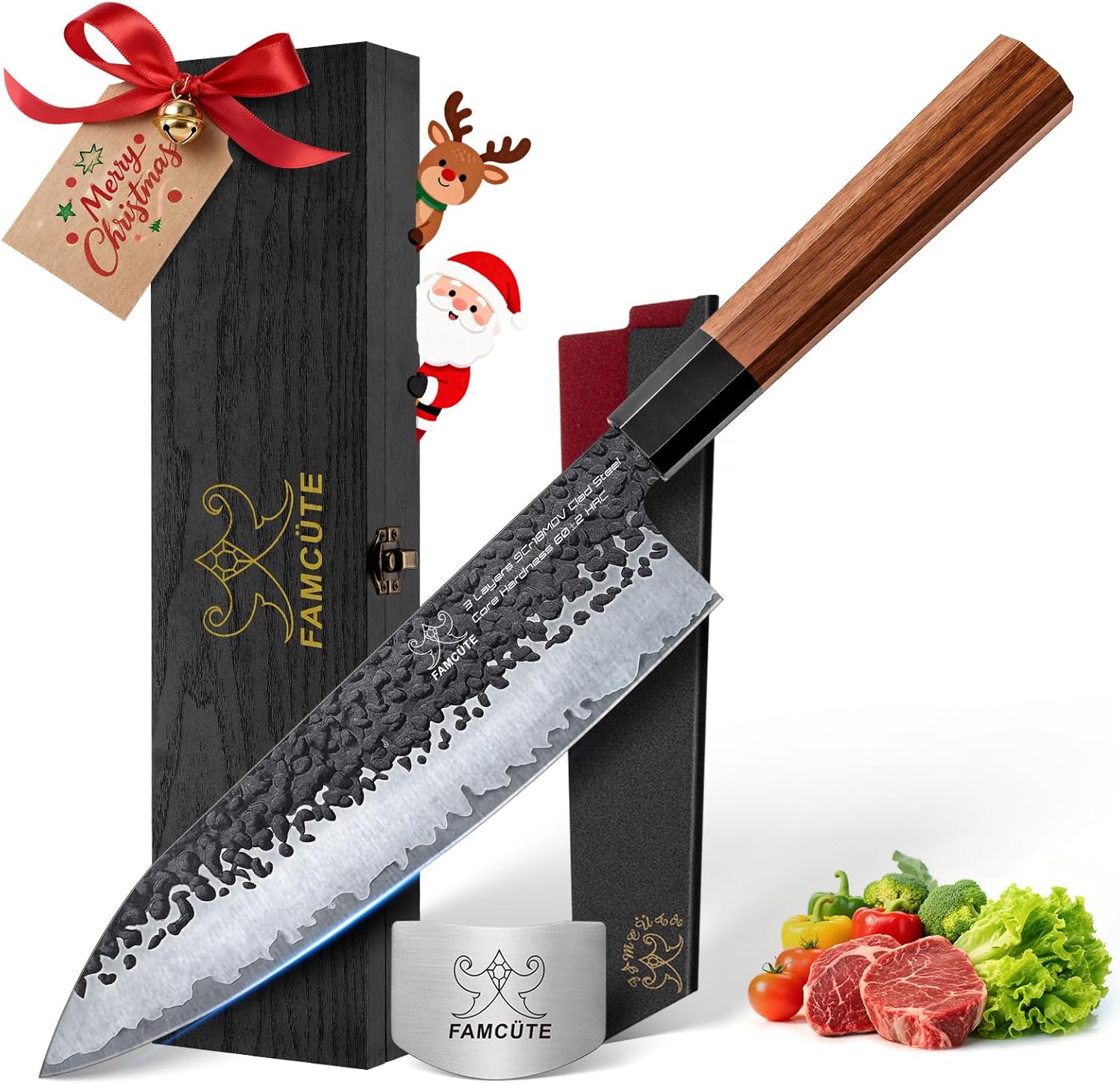 8-Inch Japanese Chef Knife with Hand-Forged 9CR18MOV Steel