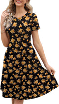 Women's Knee Length A-Line Floral Dress with Pockets - Vintage Office