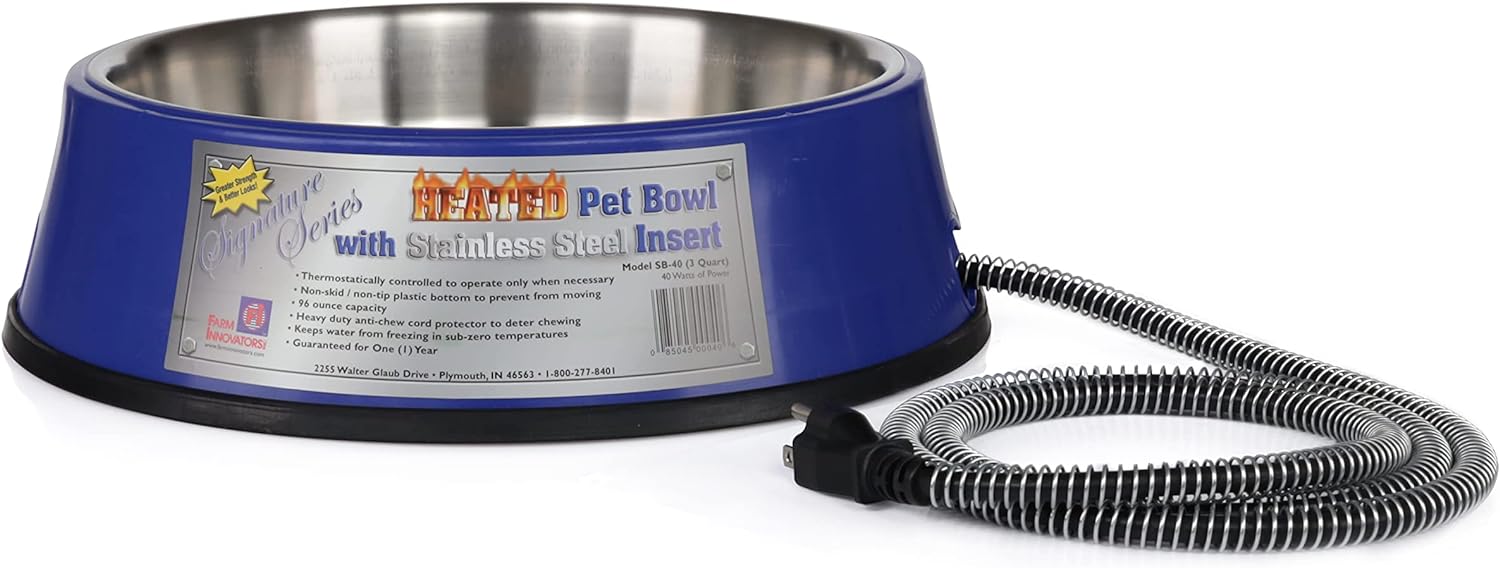 Farm Innovators SB-40 Heated Pet Water Bowl - Thermostatic Control