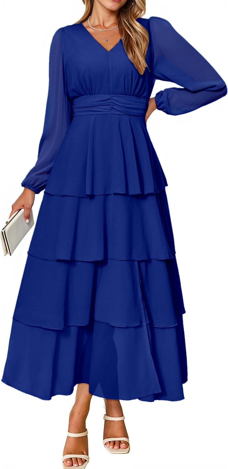 BerryGo Womens Flowy Maxi Dress for Elegant Fall Occasions
