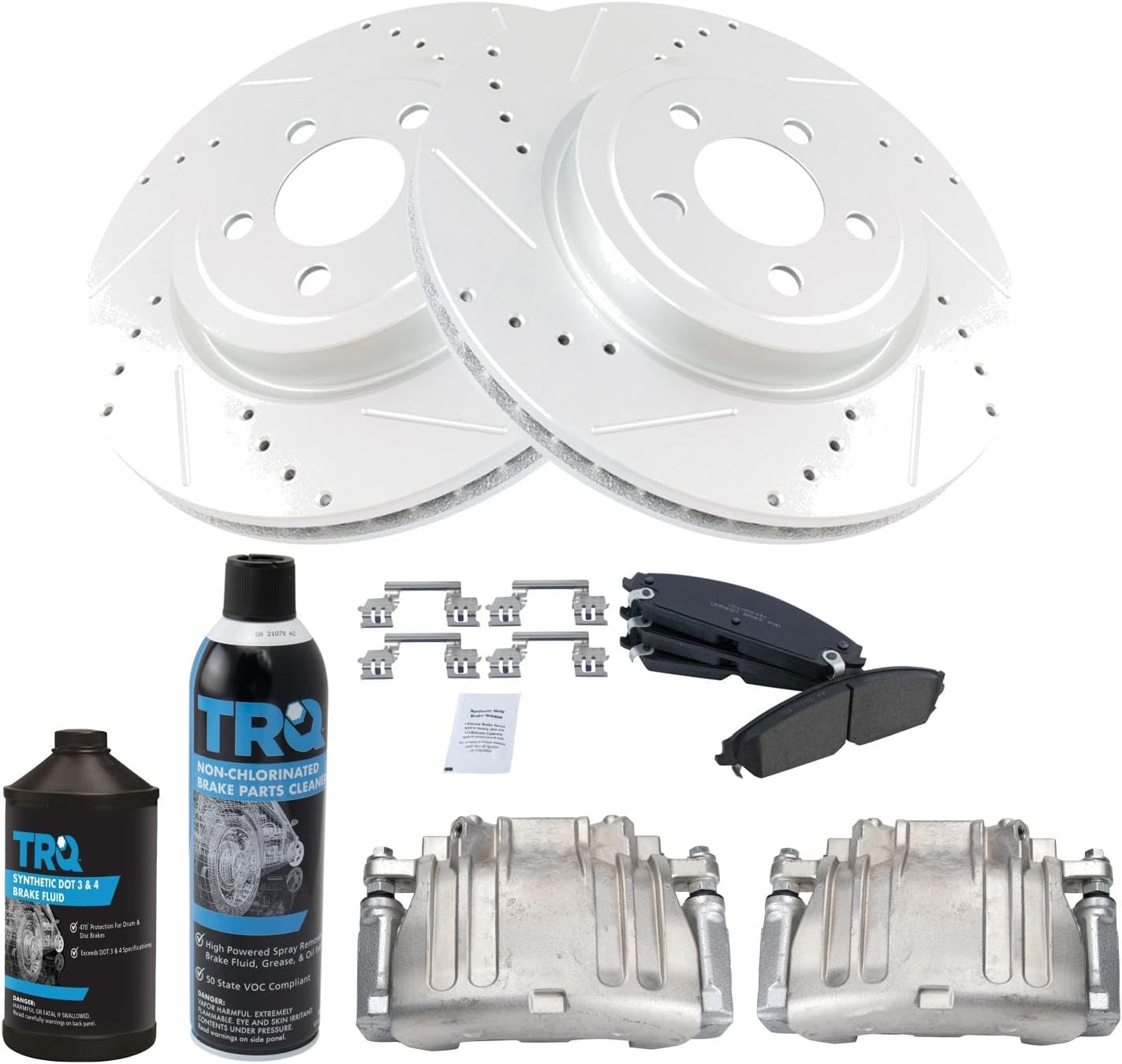 TRQ Front Brake Pad & Rotor Kit for 05-11 Chrysler Dodge Vehicles