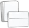Hamilco White Linen 5 in x 7 in Cards and Envelopes - Heavy 80lb