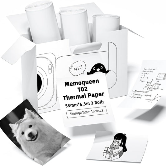 Long-Lasting White Thermal Paper for T02 Mini Printer