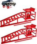 Heavy-Duty Hydraulic Car Ramps 5 Ton Capacity - Adjustable 9.3-14 in
