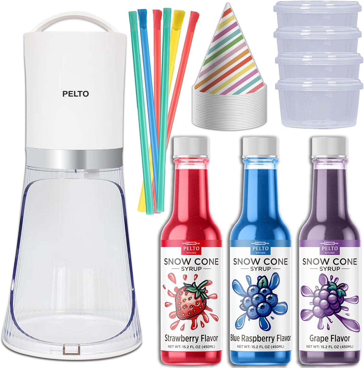 Hawaiian Snow Cone Kit - Electric Maker with 3 Flavors