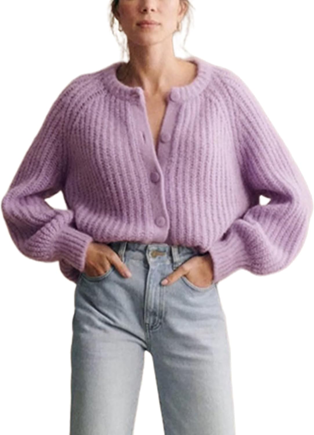 Bianstore Women's Casual Long Sleeve Cardigan Sweater Knit Outwear