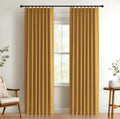 Blackout Shield Linen Look Pinch Pleat Curtains 96 in - Full Blackout