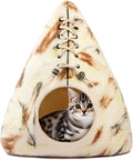 Merino Wool Cat Cave Bed Teepee Design - Cozy Foldable Hideaway