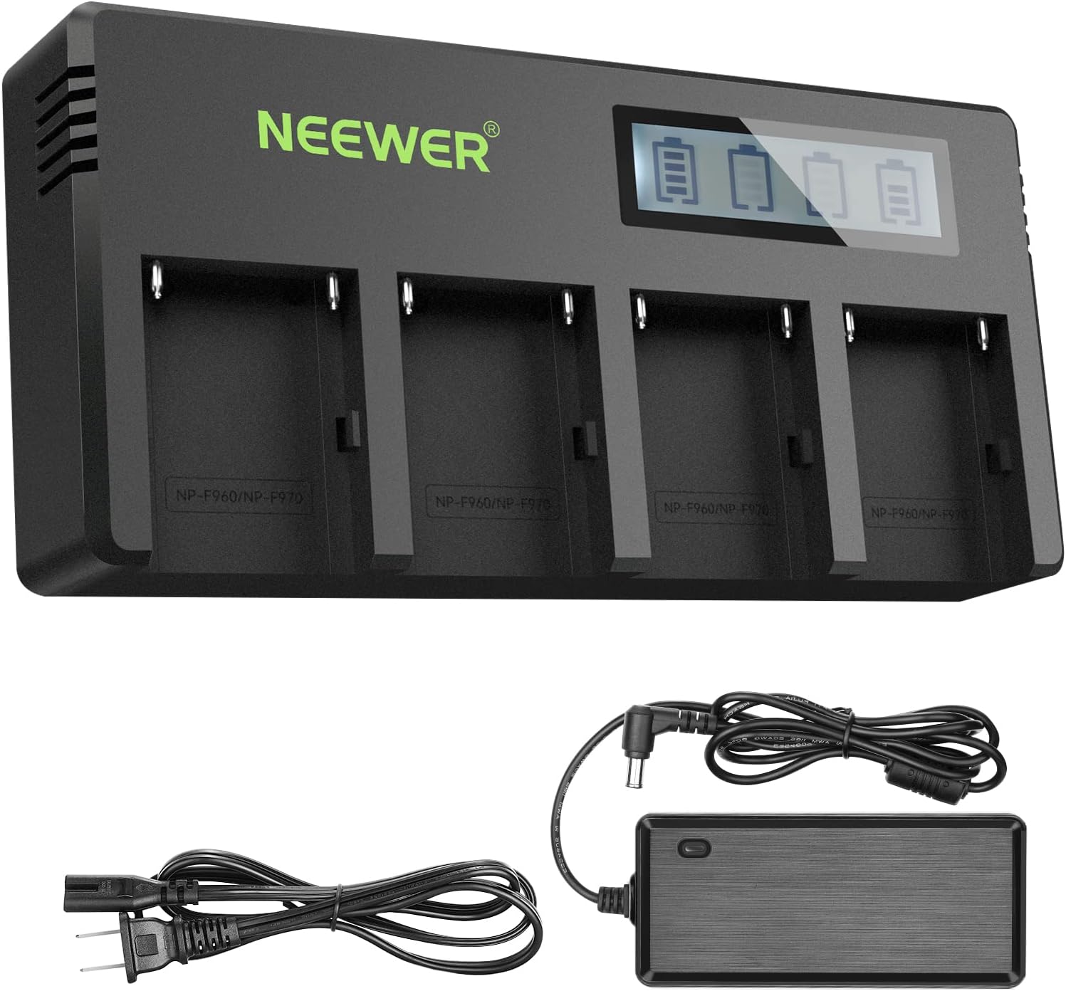 Neewer 4-Channel NP-F Battery Charger for Sony Camcorders