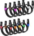 XLR Cables for Microphone 25 ft 10 Pack - Color Coded, Low Noise