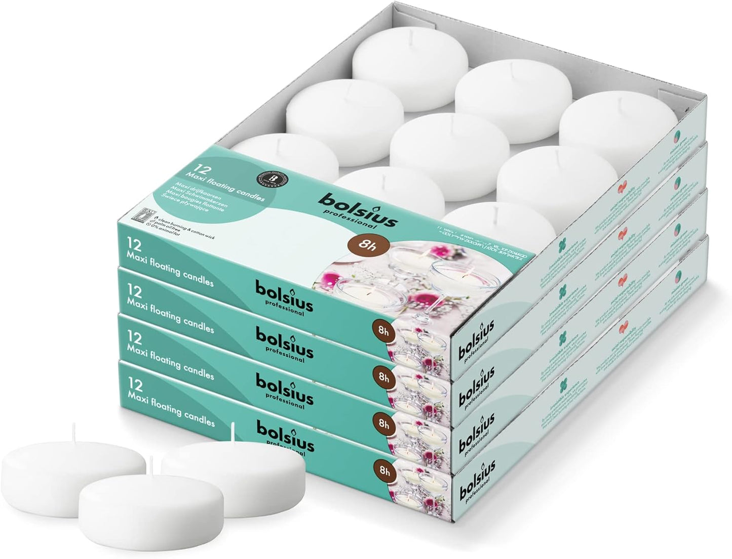 BOLSIUS 3 Inch White Floating Candles for Elegant Events