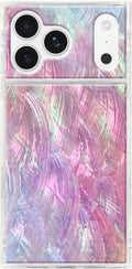 Pink Mother of Pearl Square Case for iPhone 17 Pro Max - Chic