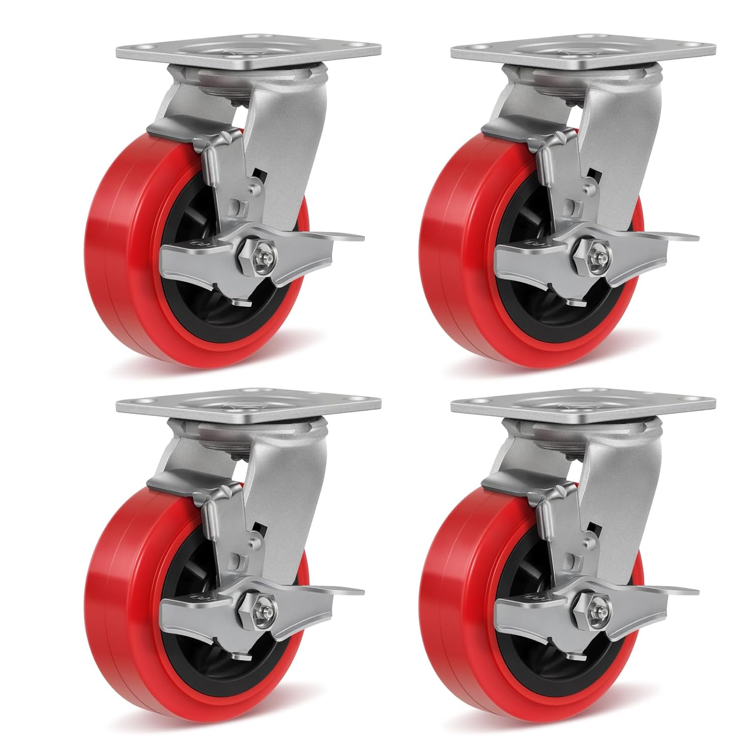 5 Inch Industrial Caster Set of 4 Heavy Duty for DIY Projects