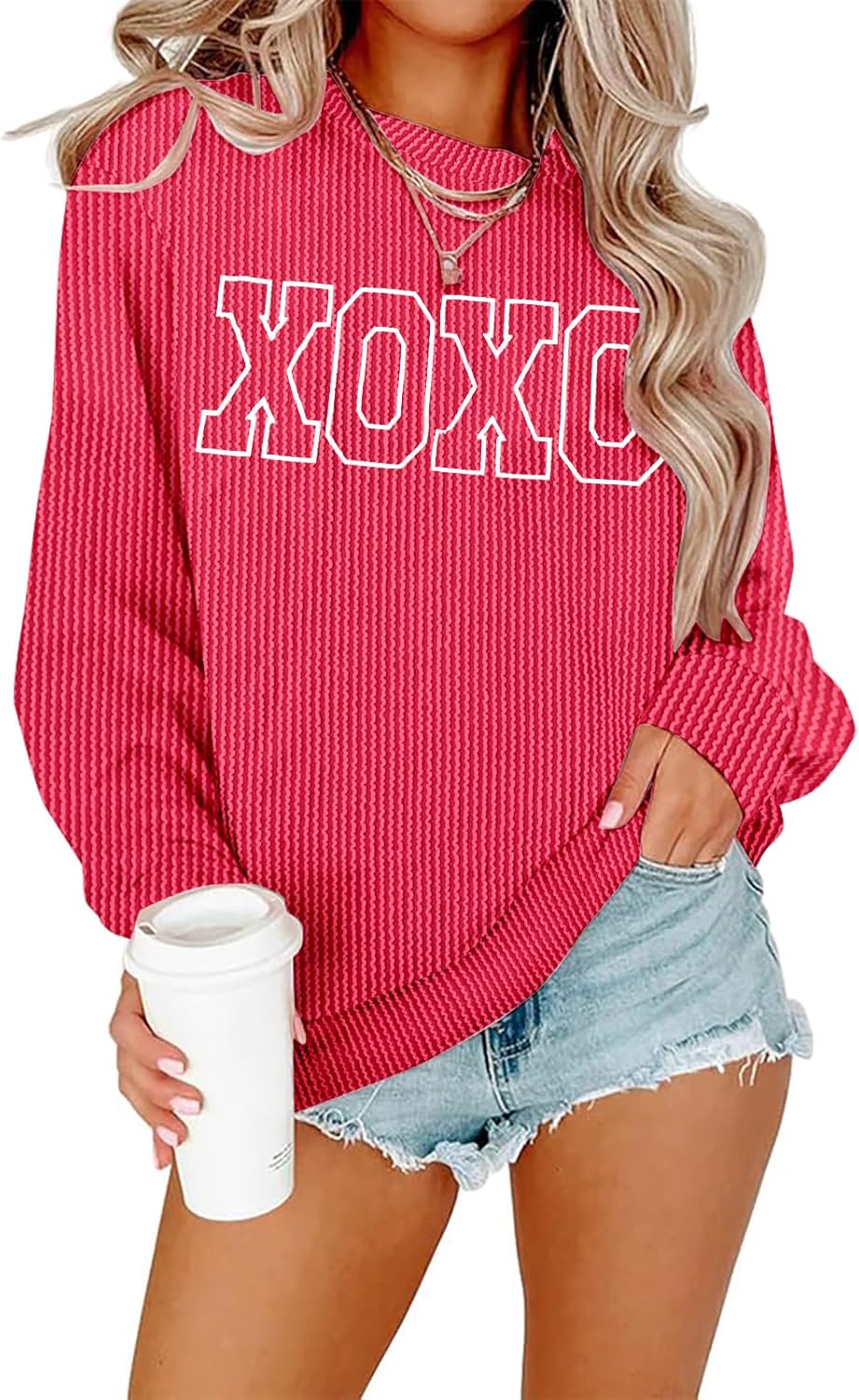 Cute Heart Knit Top for Women