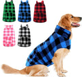 ASENKU Dog Winter Coat Reversible Plaid Fleece Jacket - Warm
