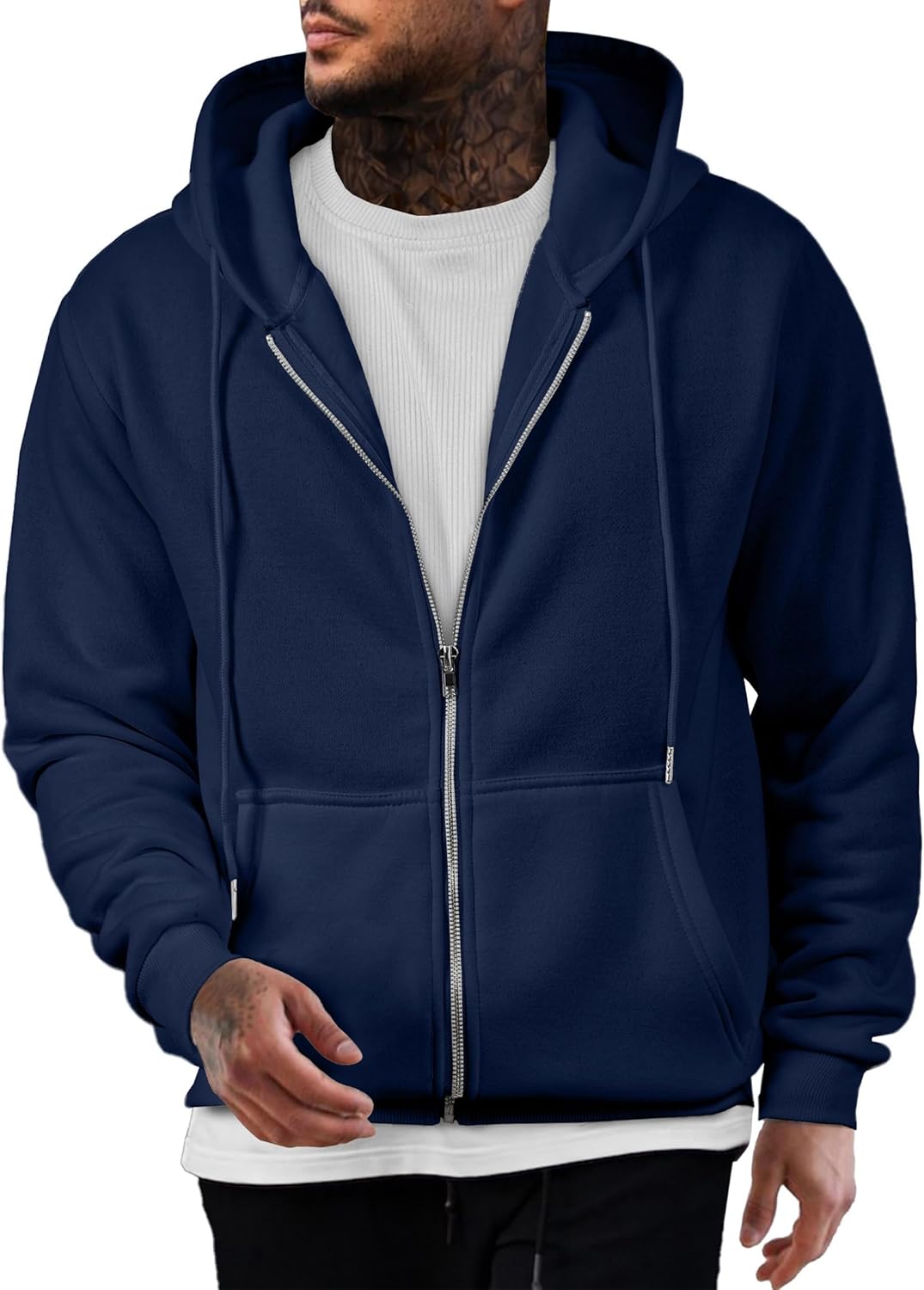 JMIERR Mens Full Zip Casual Cotton Hooded Fleece Sweatshirts