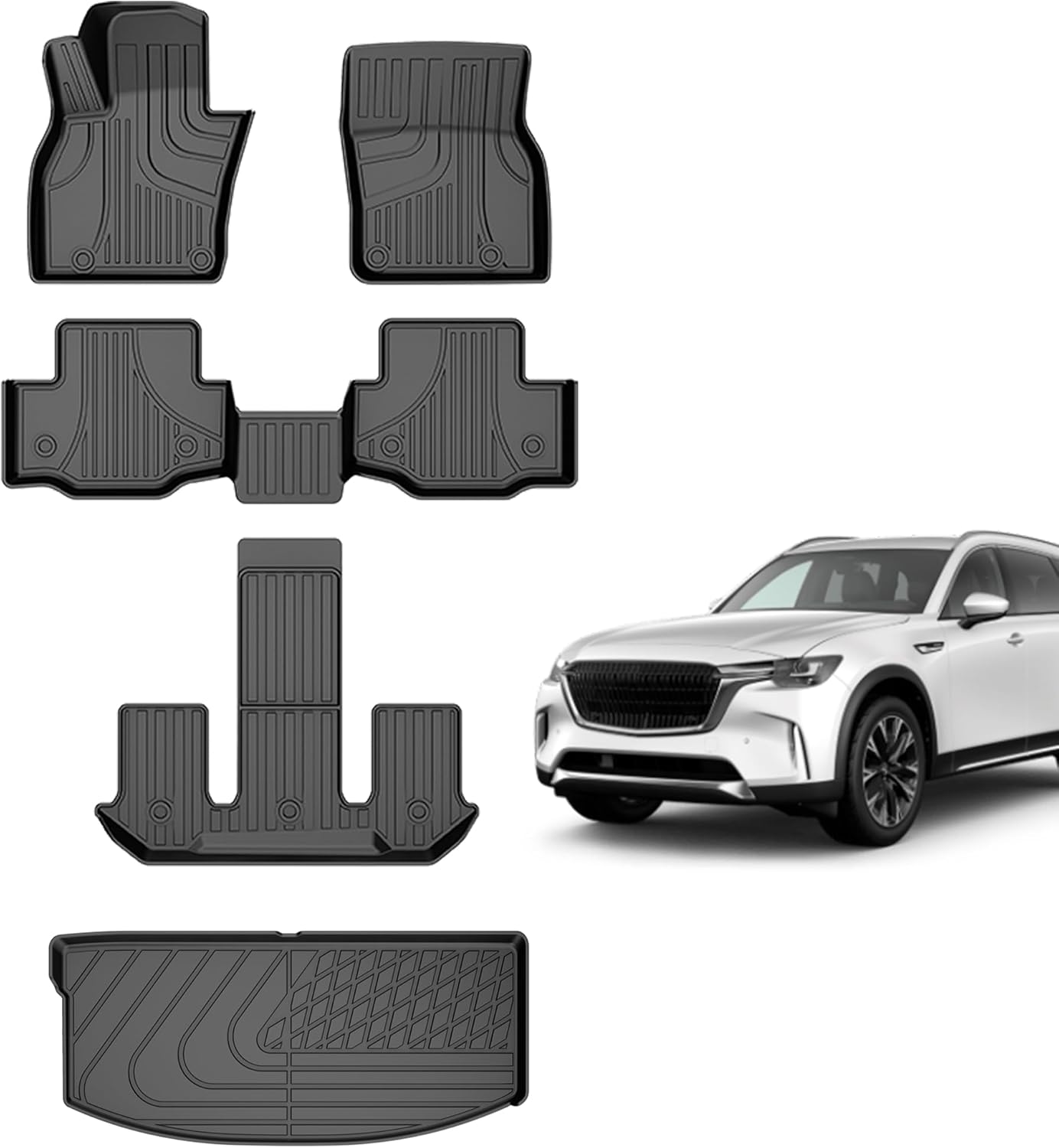 All Weather Custom Floor Mats for 2024 2025 Mazda CX-90 Vehicles