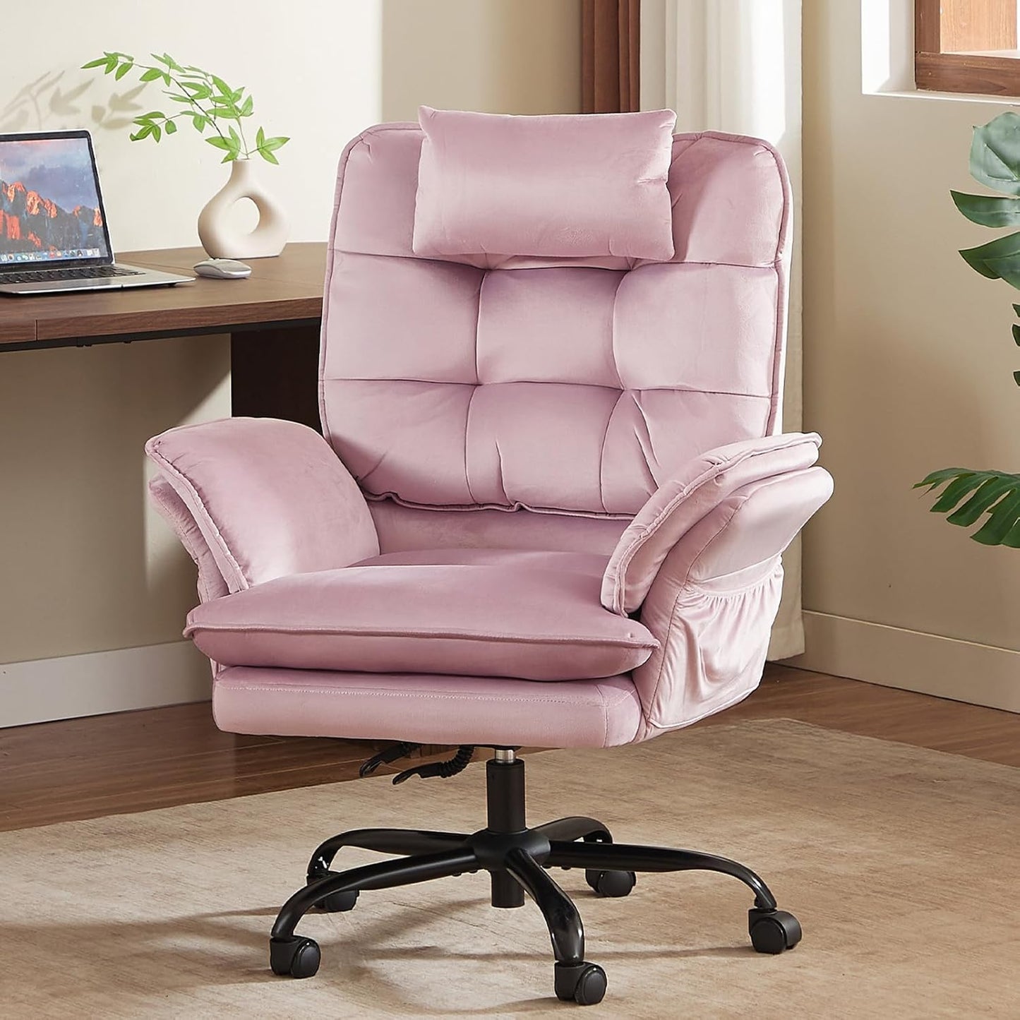 Bestier Cross Legged Office Chair with Adjustable Arms for Comfort