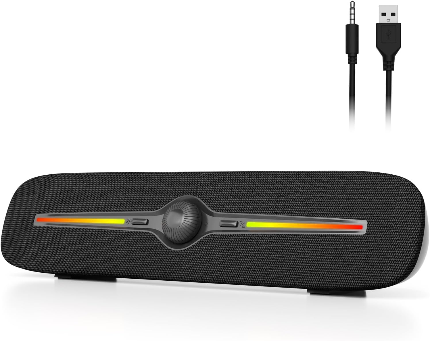 Soulion R90 Desktop Speakers: Dynamic LED Light & Portable Soundbar
