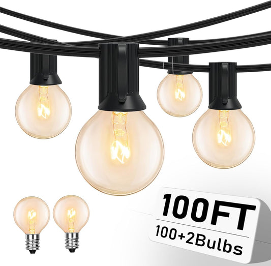 100FT String Lights G40 Edison Bulbs for Outdoor and Indoor Use