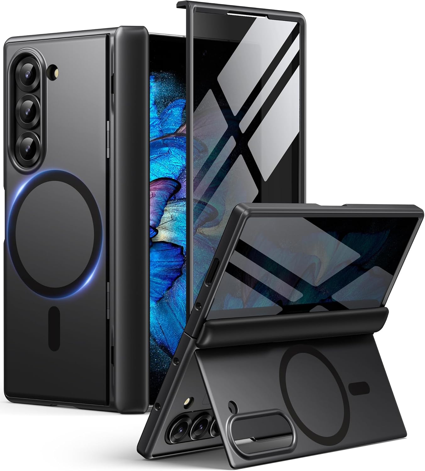 Z Fold 6 Case with Privacy Screen Protector and Kickstand