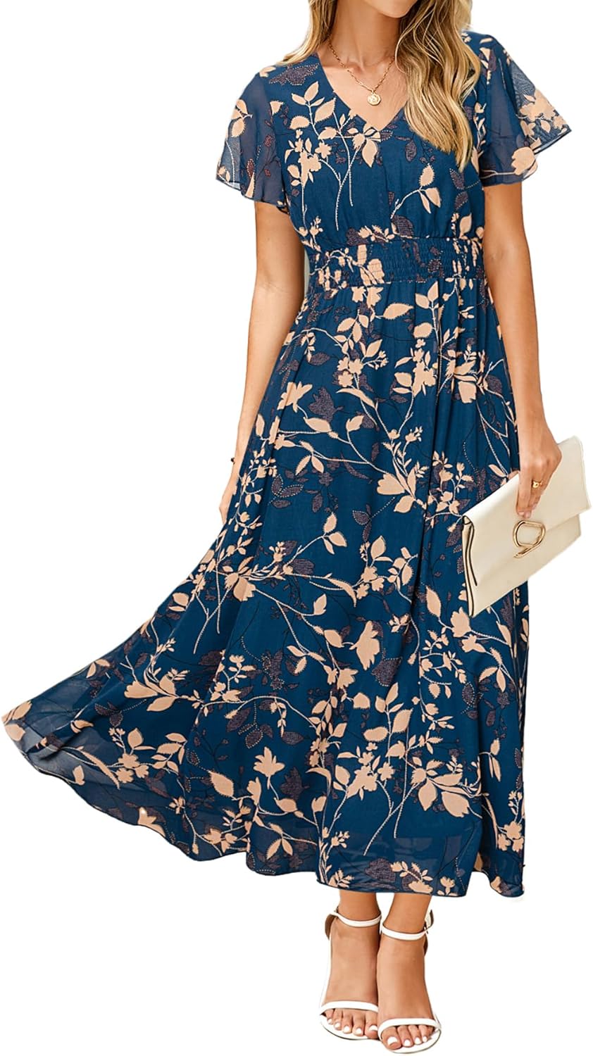 Simplee Womens Floral Maxi Dress for Summer Weddings and More