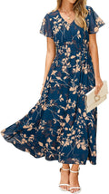Simplee Womens Floral Maxi Dress - Flowy Boho Summer Midi Dress Casual