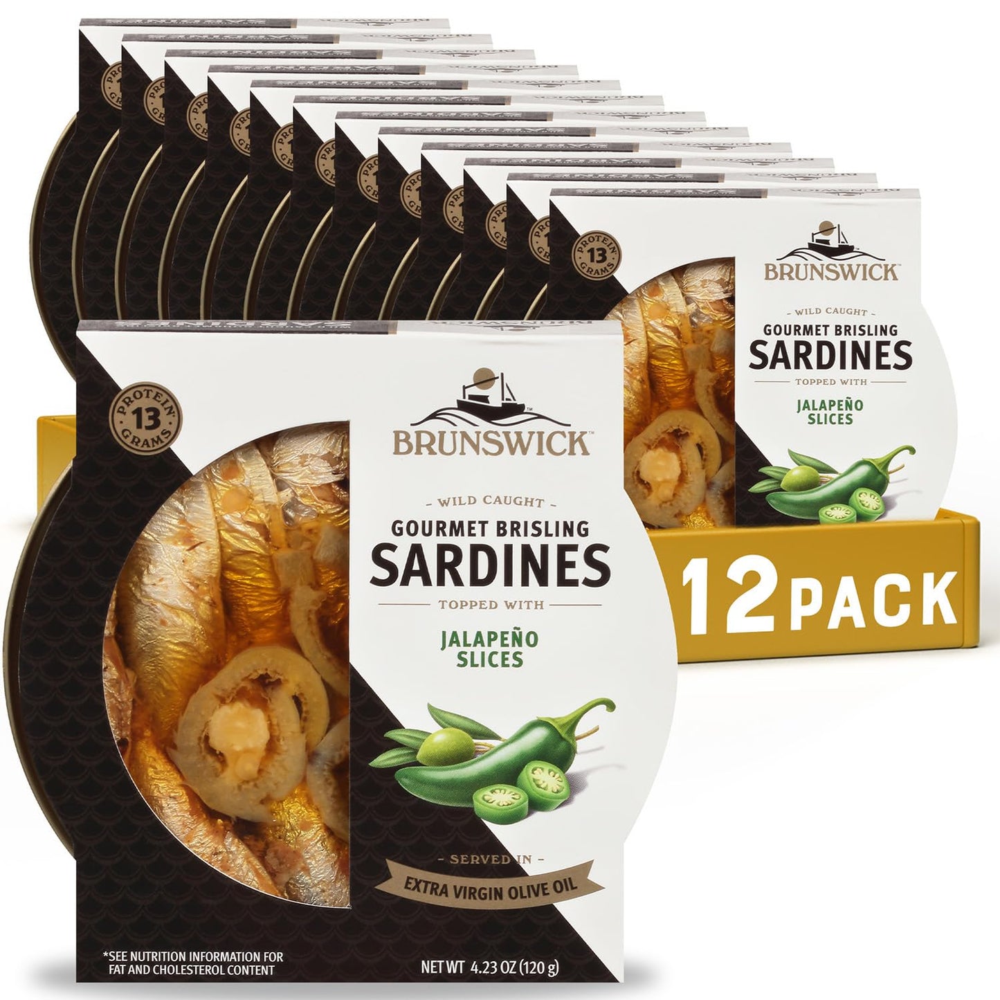 Brunswick Wild Caught Gourmet Brisling Sardines with Jalapeno