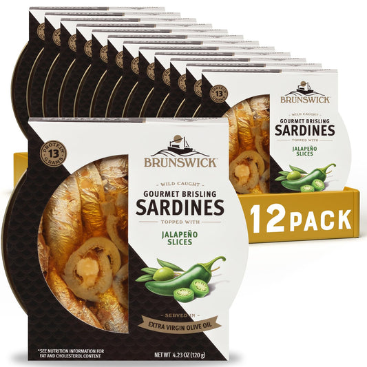 Brunswick Wild Caught Gourmet Brisling Sardines with Jalapeno