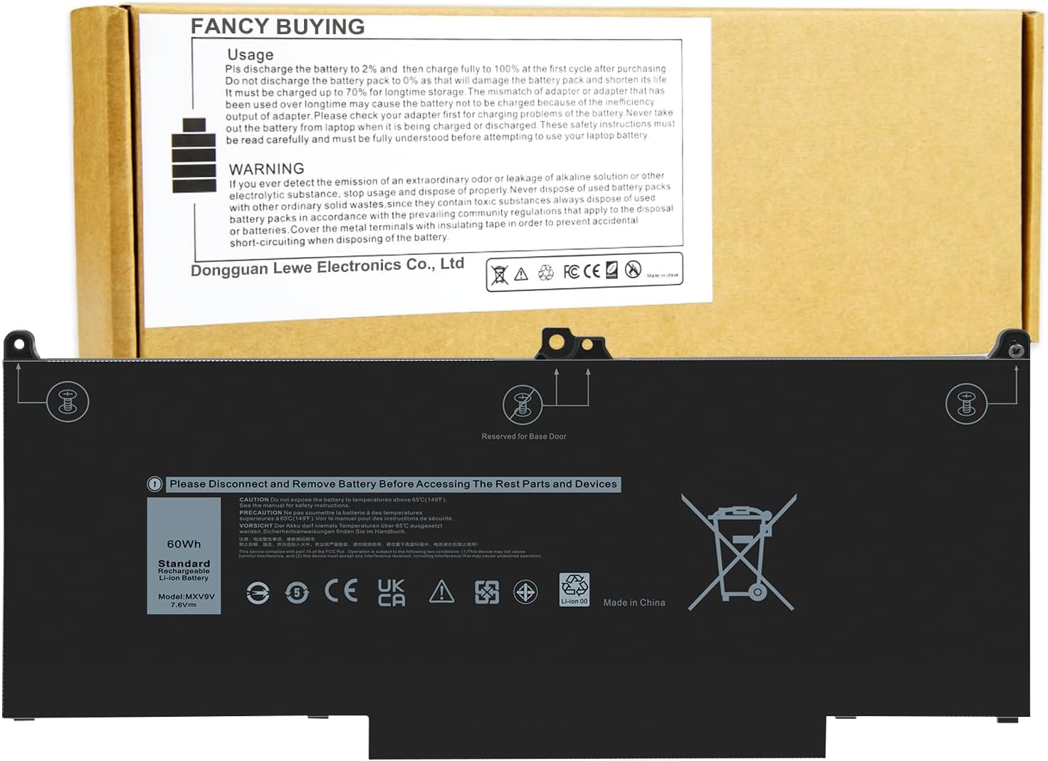 60Wh Laptop Battery Replacement for Dell Latitude Models
