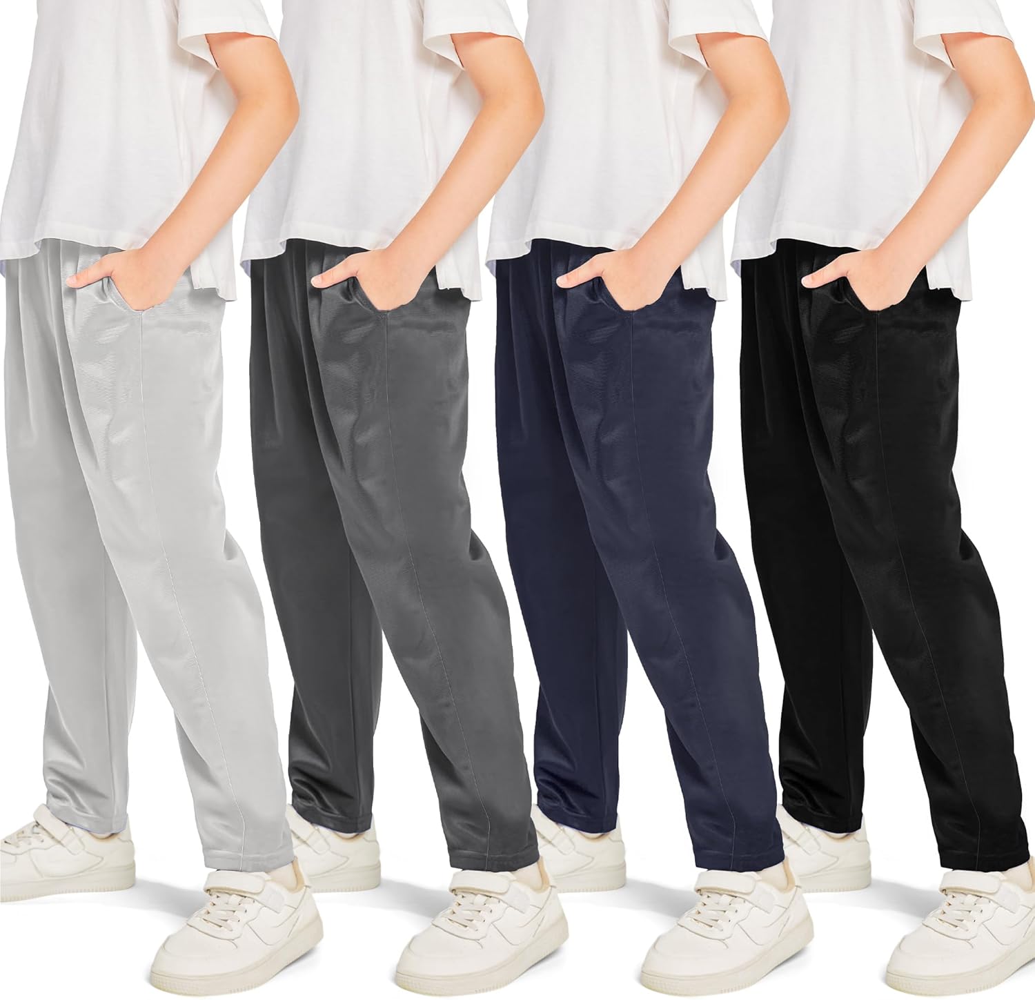 Boys' Fleece-Lined Open Bottom Sweatpants for Active Kids