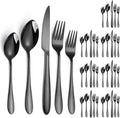 Black Silverware Set for 8 - 40-Piece Stainless Steel Flatware