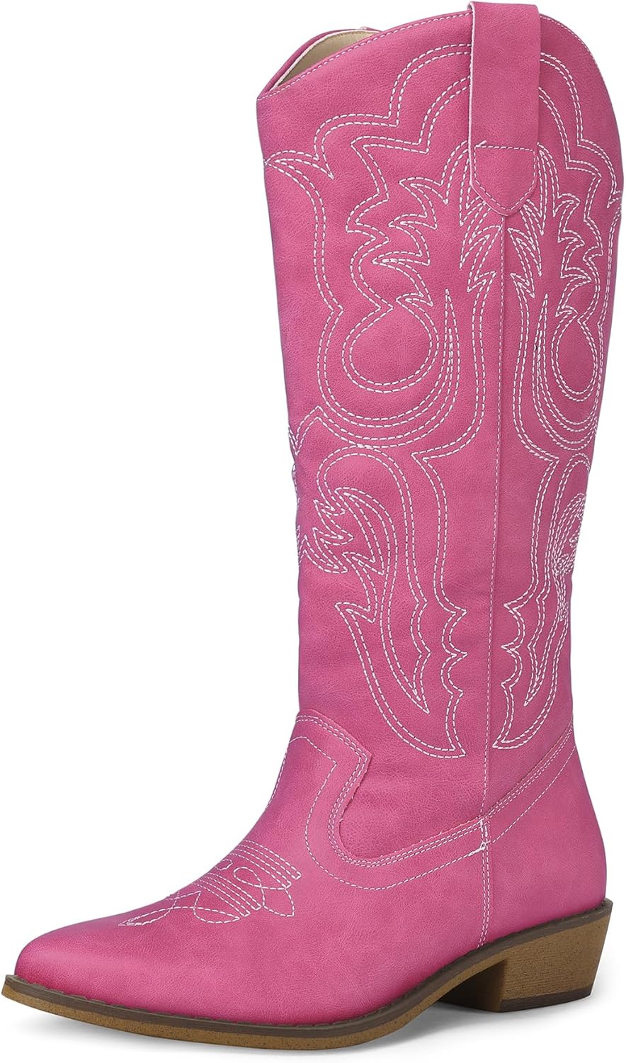 Stylish Mid Calf Cowboy Boots for Women with Chunky Heel