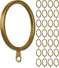 Meriville 28 pcs Gold 1.5-Inch Inner Diameter Metal Flat Curtain Rings