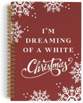 Red Christmas Spiral Notebook - Compact Holiday Journal 5.5x8.3in