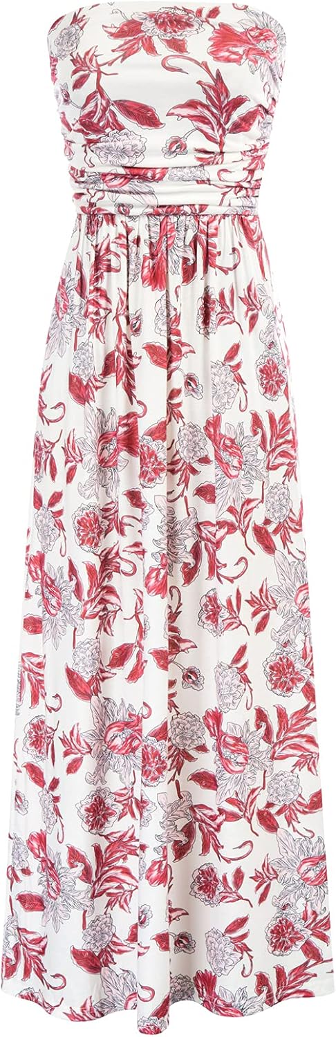 Stylish Strapless Maxi Dress with Pockets for Women