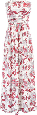 GRACE KARIN Women Strapless Casual Loose Maxi Dress with Pockets