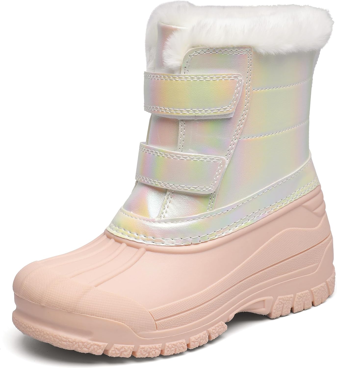 Waterproof Winter Snow Boots for Kids with Faux Fur Lining