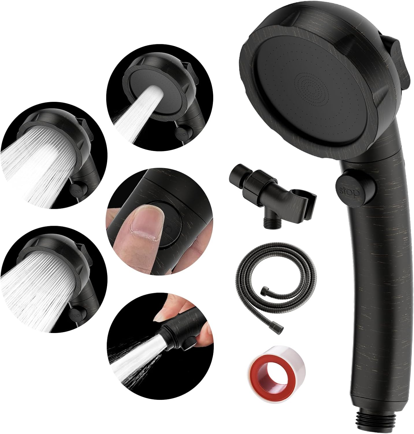 High Pressure Handheld Shower Head with On Off Switch Features