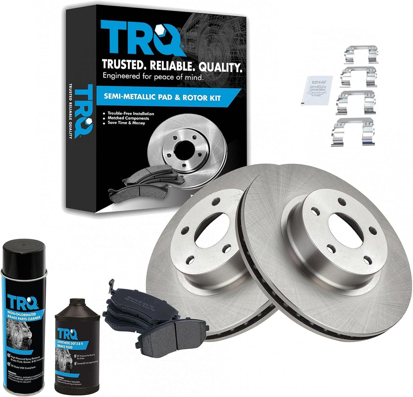 TRQ Front Brake Pad & Rotor Kit for 2005-2010 Subaru Models