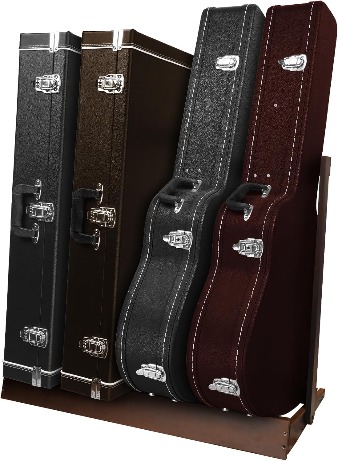 STRICH Guitar Case Rack - Space-Saving Hardwood Stand for Musicians