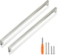20 Pack 15 in Stainless Steel Square Cabinet Pulls - Brushed Nickel