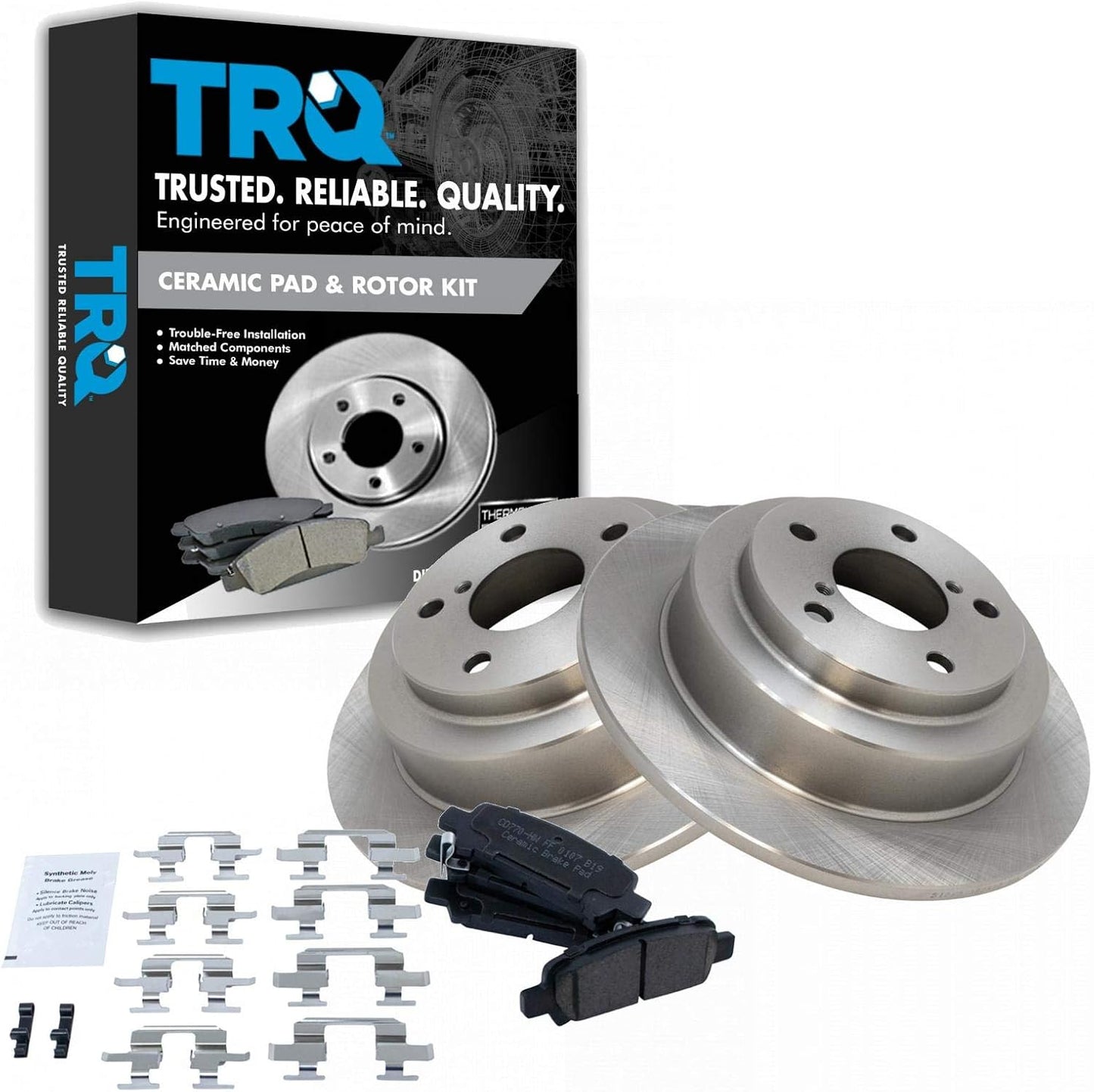 TRQ Ceramic Brake Pad & Rotor Set Kit for Subaru Impreza