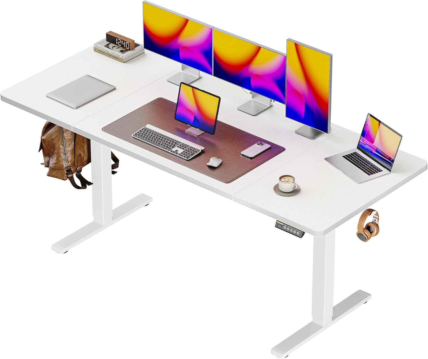 Huuger 63 x 28 Large Electric Standing Desk for Home Office