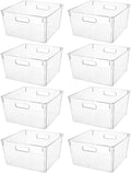 Clear Extra Large Plastic Storage Bins for Pantry and Fridge