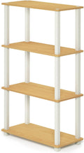 Turn-N-Tube 4-Tier Beech/White Shelf Rack - Compact 23.6in Wide